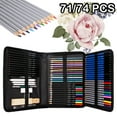 thumbnail image 3 of DEBGFS 71PCS/set Professional Drawing Kit Sketch Pencils Set Art Sketching Painting Supplies with Carrying Bag,coolblack,71pcs, 3 of 13