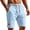 CBU70-Light Blue, variant on VV AVEORS Mens Casual Shorts - Summer Beach Cargo Shorts Elastic Waist Drawstring Stretch Chino Golf Shorts Army Green L