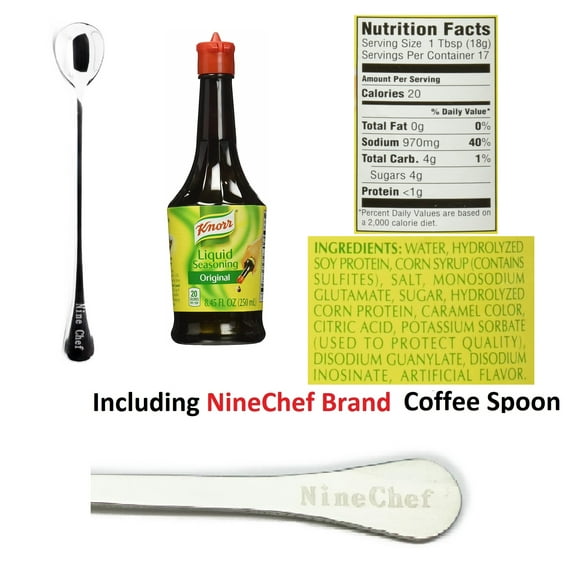 NineChef Bundle - Knorr Liquid Seasoning Original Flavor 250ml 1 Pack 1 NineChef Brand Long Handle Spoon