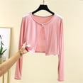 thumbnail image 4 of Womens Spring Summer Shirts Thin Short Jacket Long Sleeve Thin Cardigan Plus Size for Slimming with Camisole Buckle Shawl Shirts for Women, 4 of 4