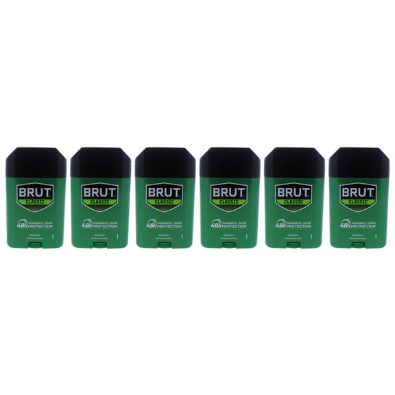 Brut Classic 48H Protection Deodorant Stick - Pack of 6, 2.25 oz