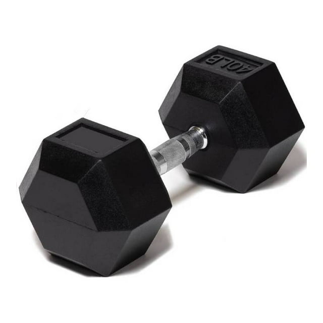 Mancuerna Hexagonal 40 Lb con Revestimiento en Goma MDFitness Pesa, Dumbbell MDFitness Hexagonal Recubierta