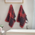 thumbnail image 4 of Red-black Plaid Hand Towel Absorbent Bath Towels for Bathroom Sports Gym 28" x 14" Set of 2, 4 of 8