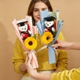 thumbnail image 4 of Graduation season simulation flower Sunflower Bear bouquet Flower Handmade Flower, 4 of 6