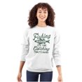 thumbnail image 3 of Angler Fishing Humor Easy Hard Catch Unisex Plus Fleece Graphic Sweatshirt Brisco Brands 5X, 3 of 5