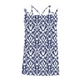 thumbnail image 4 of Goodeals Printed Tank Tops for Women Summer Loose Flowy Shirts Fashion Double Spaghetti Strap Camisole Dressy Casual Sleeveless Work Blouses Square Neck Outfits(Blue,L), 4 of 6
