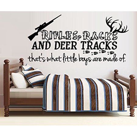 RIFLES RACKS AND DEER TRACKS, That's what little boys are made of #8 ~ WALL Decal , 13