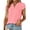 #1 Dusty Pink, variant on Women Dressy Tops Summer Petal Short Sleeve V Neck White Tshirts Fashion Business Blouses Lightweight Clothes Size L