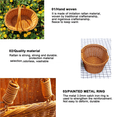 thumbnail image 4 of Cesta de picnic de ratán sintético hecha a mano con asa, cesta de almacenamiento tejida de mimbre para picnic y acampada, soporte para fruta al aire libre, 4 of 6