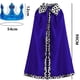 thumbnail image 2 of Capa de Príncipe para Niños, Capa Real de Rey Niño con Corona, Disfraz de Príncipe para Fiesta de Príncipe, Cosplay, Halloween, Día del Niño, Carnaval,, 2 of 5