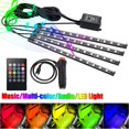 thumbnail image 3 of CARTTOU 4Pcs Lampe d'Atmosphère de Voiture avec Télécommande RGB LED Bande Lumières Décoration Auto Voitures Intérieur Musique Rythme Lumière, 3 of 6