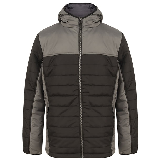 Finden & Hales - Chaqueta Acolchada en Contraste para Hombre (Negro/Gris Metal) Finden & Hales UTPC4174_blackgunmetalgrey