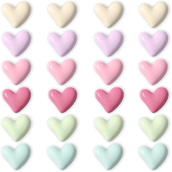 CCOCC 24Pcs Colorful Fridge Magnets Cute Love Heart Refrigerator Magnets,Decorative Magnets for Whiteboard Cabinet Locker,Lovely Fun Magnets for Classroom Home Kitchen Office