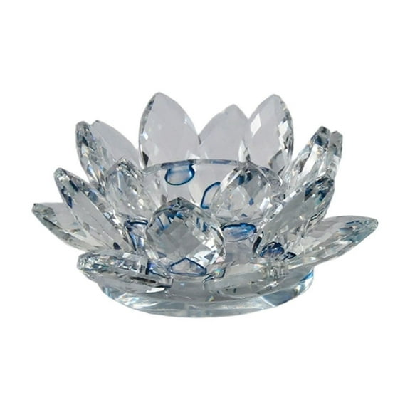 Crystal Flower Tealight Candle Holder – Glass Tea Light Candlestick, Decorative Centerpiece for Christmas, Wedding, Party & Home Décor