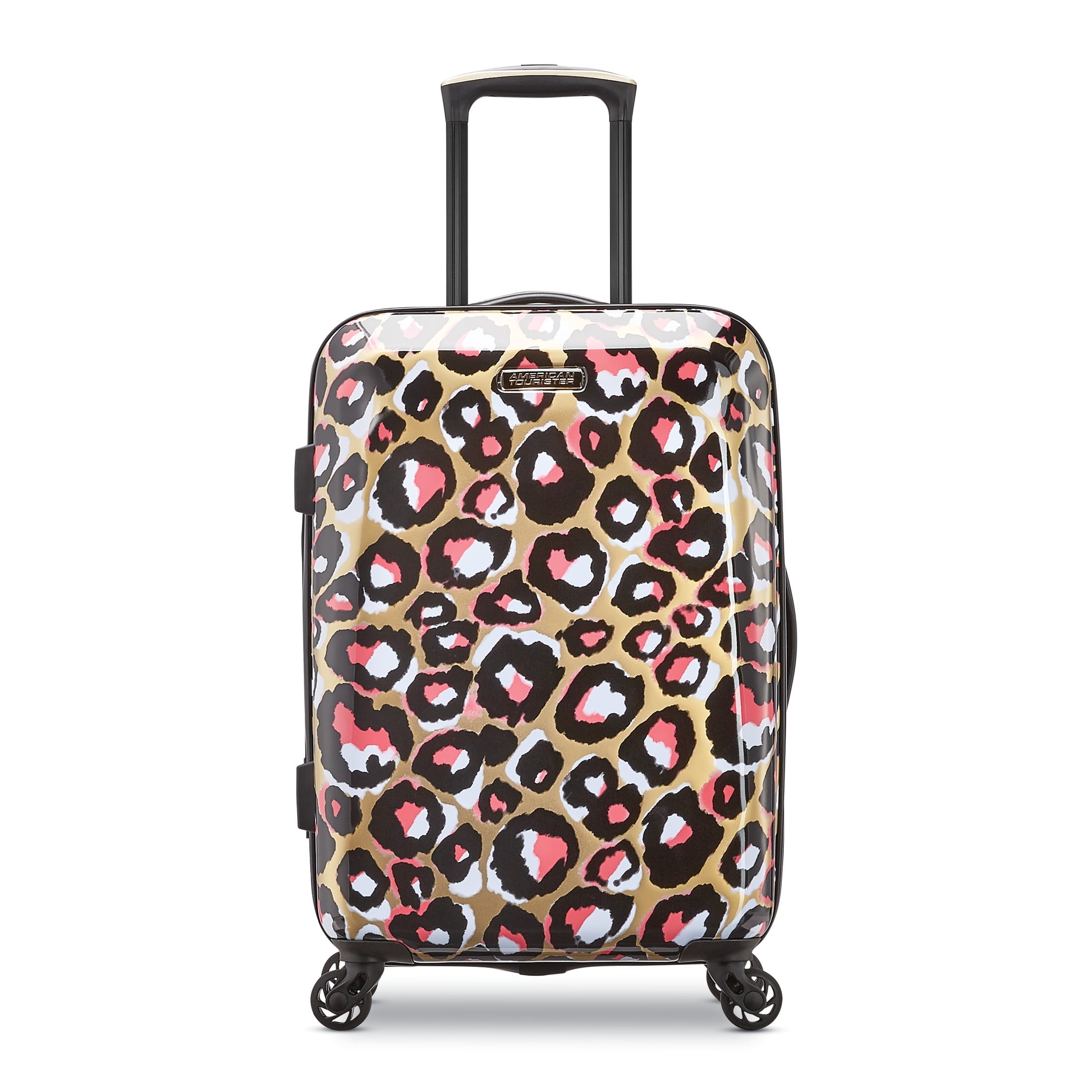 American Tourister Arabella Hardside Carry on Luggage with Spinner Wheels - Leopard Gold