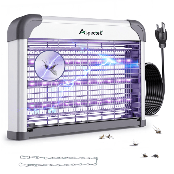Aspectek 15W LED Bug Zapper - Powerful High-Voltage Insect Killer Mosquito Zapper Indoor, Long Lifespan 3 LED Lamps, Energy-Efficient & Durable Fly Trap