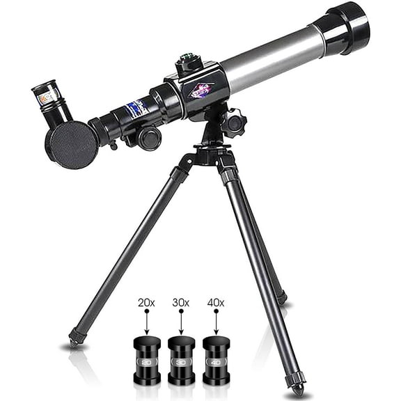 ArtCreativity Kids Beginner Telescope Starter Kit with Tripod Stand, Multiple Magnification Eyepieces, Educational Gift for Children Ages 3 
