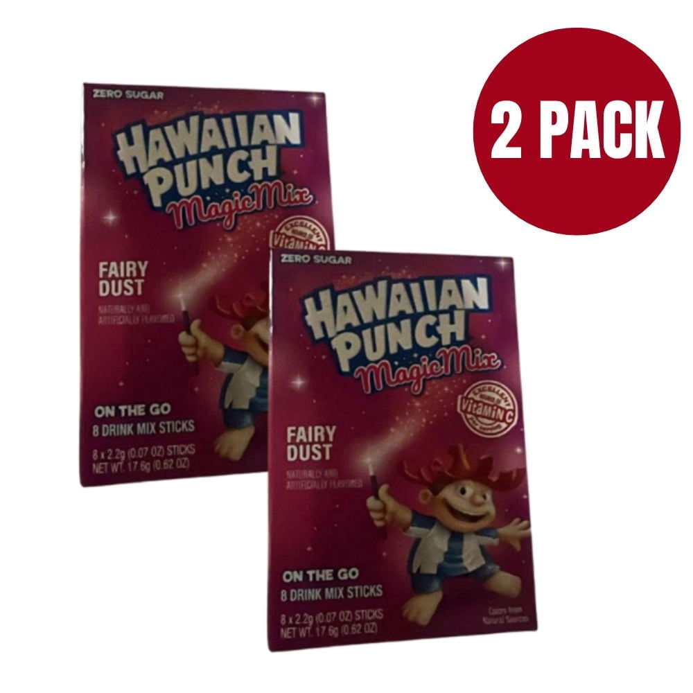 Hawaiian Punch Magic Mix Fairy Dust Drink Mix (2 Pack)  Zero Sugar On-The-Go Powder Sticks with Vitamin C