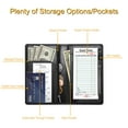 thumbnail image 2 of Fintie Server Book Organizer with Zipper Pocket, PU Leather Restaurant Guest Check Presenters Card Holder for Waitress, Waiter, Bartender, Black, 2 of 7