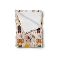 thumbnail image 2 of Cartoon Soft Flannel Fleece Throw Blanket, Style Animal Caricatures Very Jungle Inhabitants Pattern Snowy Forest, Cozy Plush for Indoor and Outdoor Use, 70" x 90", Multicolor, by Ambesonne, 2 of 6