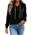 thumbnail image 4 of MLCDZ Womens Velour Hoodies Casual Loose Fit Button Hooded Long Sleeves Drawstring Sweatshirt Lightweight Breathable Golf Camping Pullovers, 4 of 8