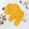 thumbnail image 4 of Coerni Baby Boy Girl Clothes Toddler Fall Winter Outfits Solid Color Round Neck Pullover Sweatshirt and Jogger Pants Set, 4 of 9