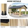 thumbnail image 3 of Howsvn 11Ft x 13Ft Outdoor Wooden Gazebo with Galvanized Steel Roof, Heavy Duty Cedar Wood Hardtop Gazebos with Nettings and Curtains for Garden, Backyard, 3 of 8