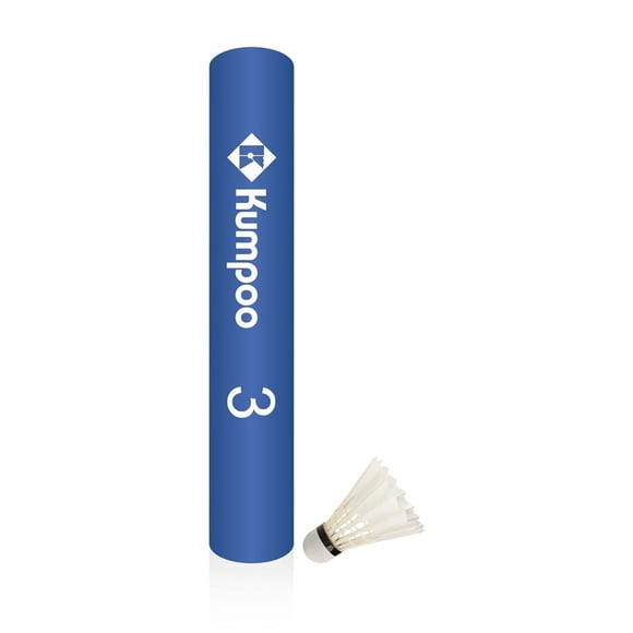 Kumpoo Japan Blue 3 Volant en Plumes de Canard Très Durable, Vitesse 76 / Lot de 12, Blanc