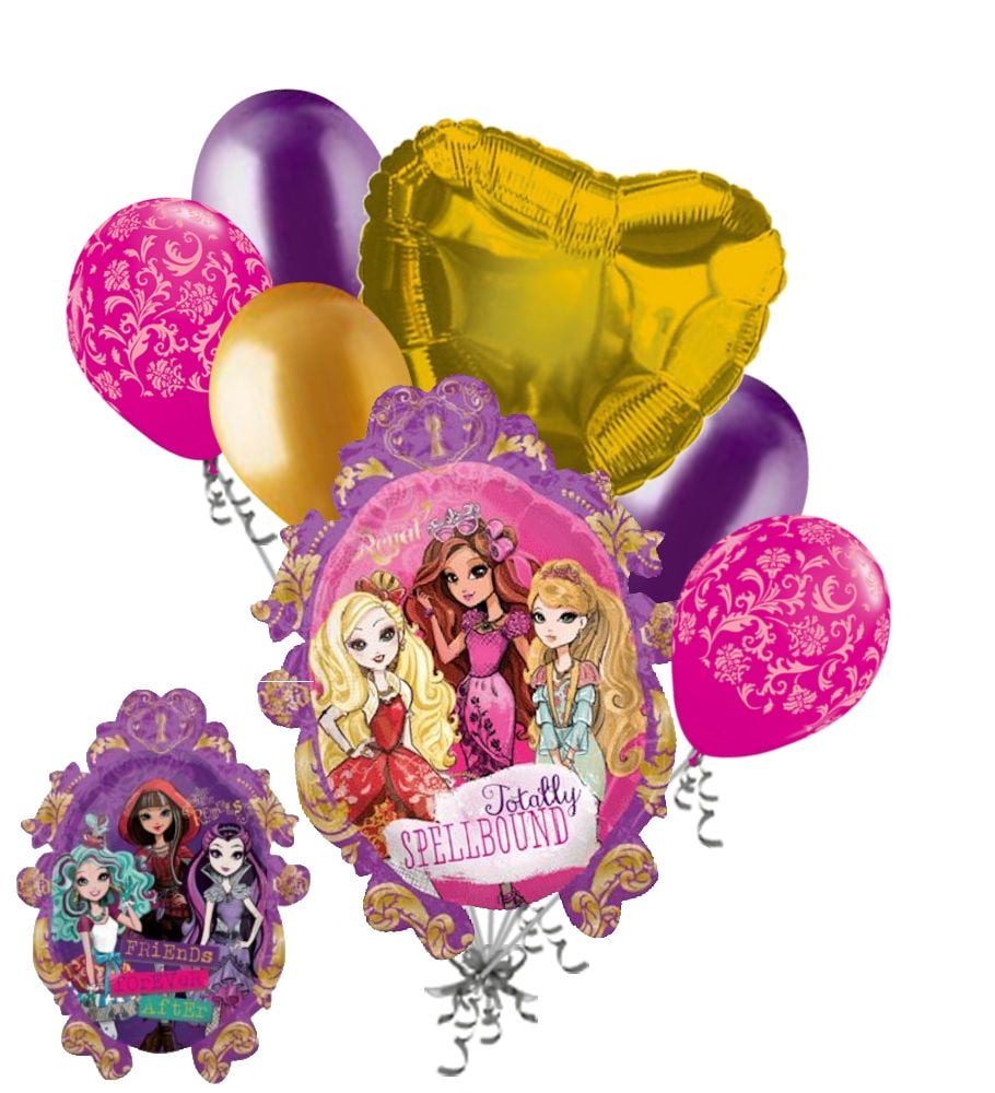 11pc Ever After High Happy Birthday Balloon Bouquet Party Decoration Apple White 