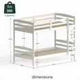 thumbnail image 7 of DFW Bunk Bed Twin Over Twin, Pine Solid Wood Detachable Bed Frame with High Guardrails & Integrated Ladder, Wooden Slatted Bunk Bed for Teens & Adult, No Box Spring Needed, White ￼, 7 of 7