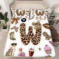thumbnail image 2 of Feelyou Initial W Twin Sheet Sets, A-Z Monogrammed Cheetah Print Bedding, 3 Pieces, 2 of 7