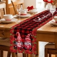 thumbnail image 5 of Valentine's Day Table Runner - 36 Inch Long Gnomes Roses Love Red Plaid Romance Cotton and Linen Blended Dress Scarves Farmhouse Table Runner for Kitchen Dining, Coffee Table, 13" x 36", 5 of 8