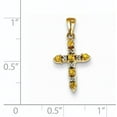 thumbnail image 3 of 14k Yellow Gold Citrine Diamond Cross Necklace Charm Pendant Religious Fancy, 3 of 7