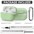 thumbnail image 3 of for AirPods Pro 3 Case 2025 with Cleaner Kit,Soft Silicone Protective Cover for AirPods Pro 3rd Generation Cases for Women Men,AirPod Pro 3 Case Accessories with Keychain-Pastel Green, 3 of 7