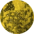 thumbnail image 1 of Ahgly Company Machine Washable Indoor Round Oriental Yellow Industrial Area Rugs, 8' Round, 1 of 4