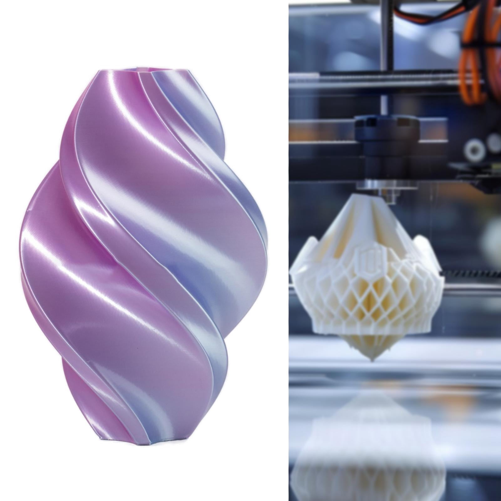 Wzmzjy Pla Filament Easy Use 1.75mm dimensional Accuracy Double Tri Color Option High Blue and Pink