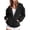BBE57-Black, variant on Womens Sweatshirts Half Zip Cropped Pullover Drawstring Quarter Zipper Hoodies Long Sleeve Oversized Y2K Jacket Pockets Wine M