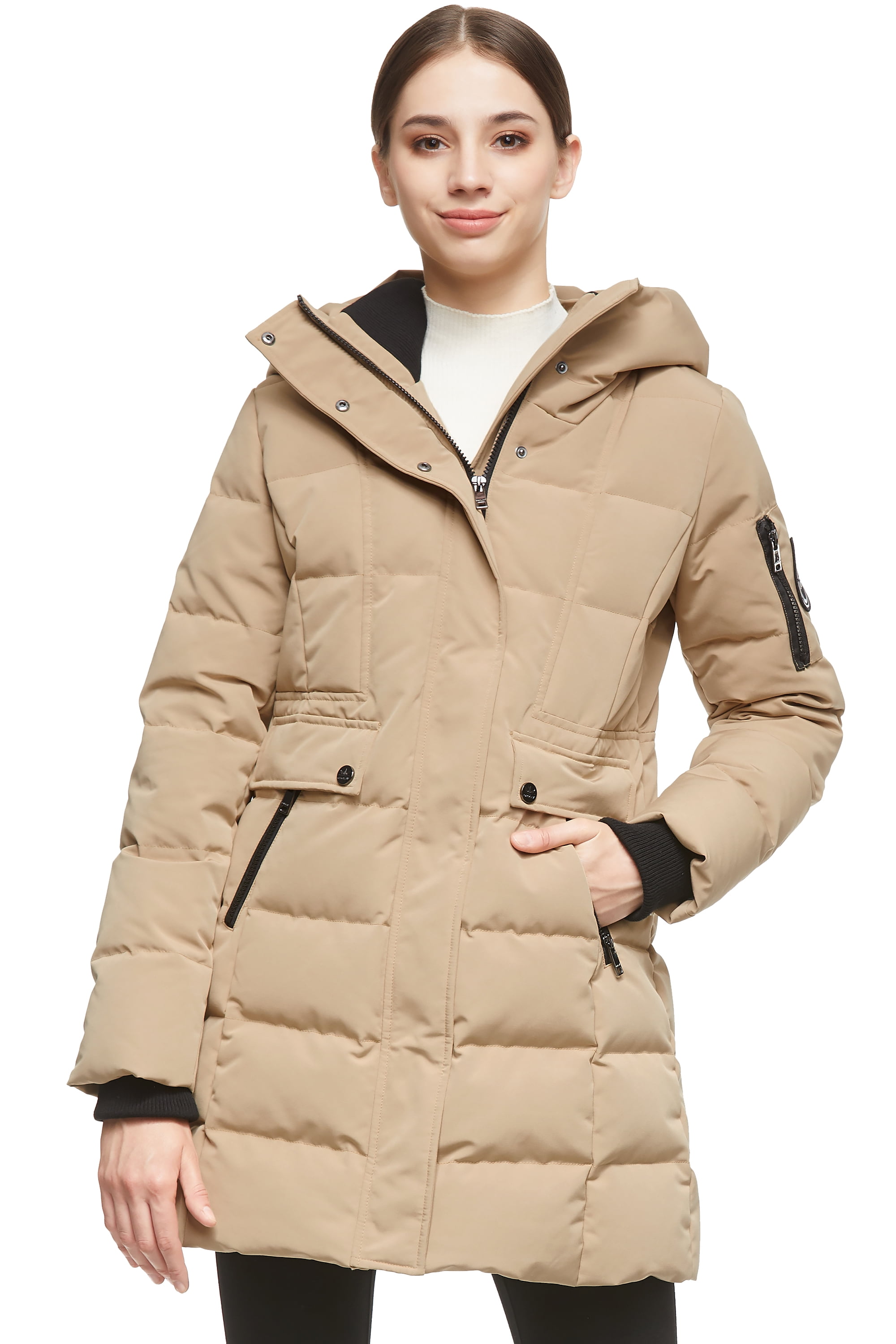 Orolay Womens Hooded Down Jacket Warm Winter Coat Puffer Jacket with Belt 