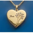 thumbnail image 2 of Delicate Heart Tree Pendant Necklace for Women, 14K Yellow Gold Plated Silver Name Necklace, Love Gift for Her, 2 of 2