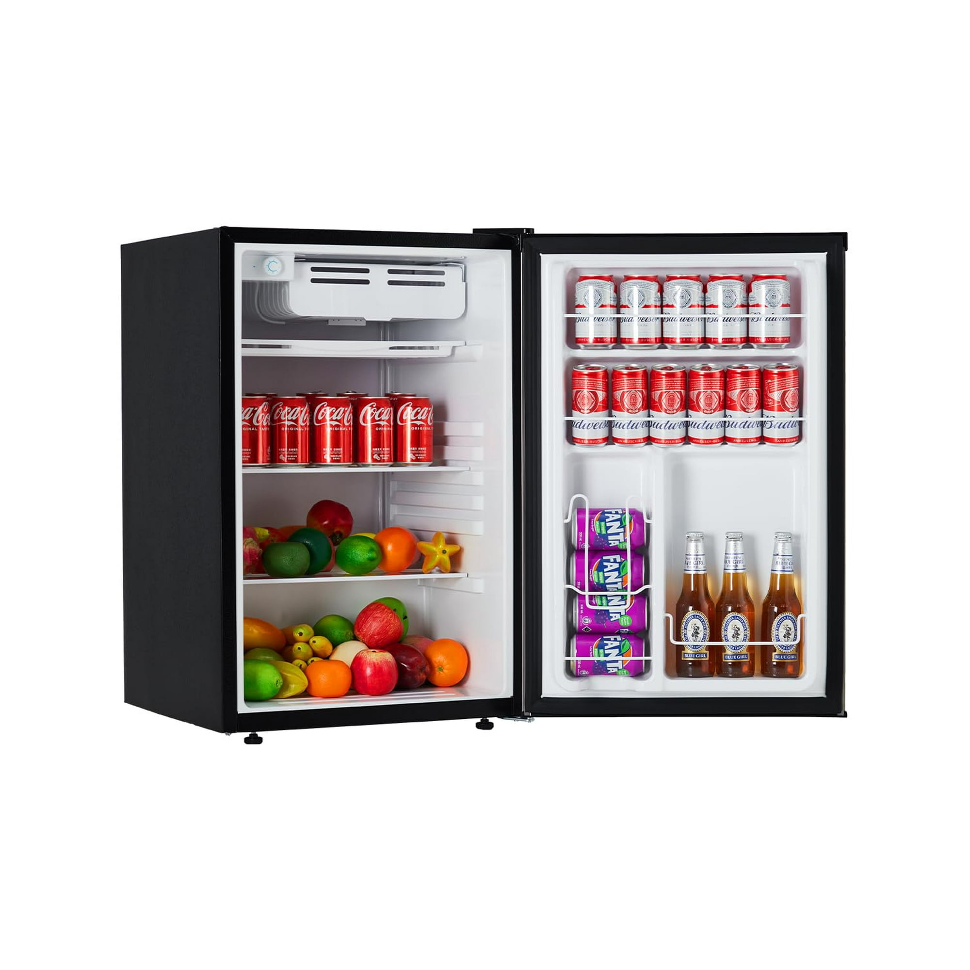 Compact Mini Fridge with Freezer, 4.5 Cu.Ft - Dual Zone Temperature Control, 7 Adjustable Settings, Removable Shelves, Quiet & Energy Efficient - Ideal for Bedroom, Office, Dorm