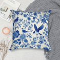 thumbnail image 5 of Blue Pioneer Flower And Bird Pillow Covers,Blue Pioneer Flower And Bird Throw Pillow Covers 18"×18" ,Living Room Sofa Couch Pillow Covers,Decorative Pillow Covers, 5 of 7