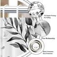 thumbnail image 5 of Black Eucalyptus Leaf Shower Curtain, Black Botanical Watercolor Plants Bathroom Curtain Bathtub Home Decor Waterproof Fabric Machine Washable with 12 PCS Hooks,72" Wx72 L, 5 of 6