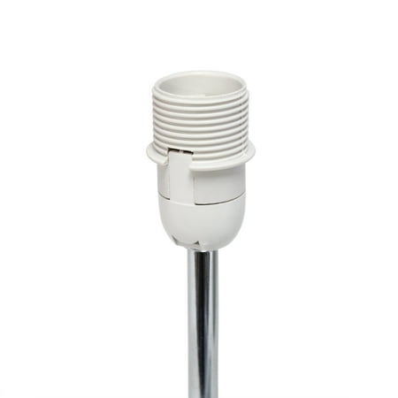 Simple Designs - Chrome Mini Basic Table Lamp with Fabric Shade 2 Pack Set