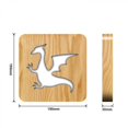 thumbnail image 3 of Bombilla Luz de noche para dinosaurio Lámpara de madera 3d Luces de madera creativas Luces decorativas simples Patrón de talla de madera 3d Luz de noche led Feliz Sencillez, 3 of 5