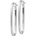 thumbnail image 2 of 14K White Gold Polished & Satin 2mm Oval Hoop Earrings (37.89 X 15.08) Made In Peru tf1390w, 2 of 5