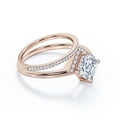 thumbnail image 2 of Boho & Hippie 2.00 Carat Princess Cut Diamond Moissanite Dainty Engagement Ring, Classic Wedding Ring, One Matching Band In 10K Solid Rose Gold, Gift For Her, Promise Ring, Anniversary Ring, Bridal, 2 of 3