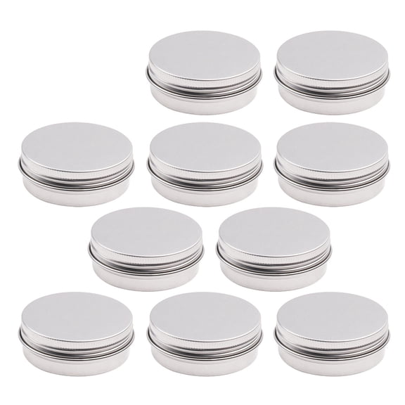 Aiihoo 10/30Pcs 30ml Aluminium Make up Containers Round Cosmetic Samples Storage Pots with Screw Top Lids for DIY Lip Balm Candles Silver 10Pcs One Size