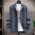 thumbnail image 3 of Cárdigan de punto para hombre, suéter grueso de moda coreana para otoño e invierno, jerséis Harajuku de alta calidad, ropa popular, abrigos, 3 of 5