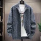 thumbnail image 3 of Cárdigan de punto para hombre, suéter grueso de moda coreana para otoño e invierno, jerséis Harajuku de alta calidad, ropa popular, abrigos, 3 of 5