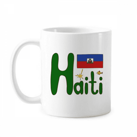 

Haiti National Flag Red Blue Pattern Mug Pottery Cerac Coffee Porcelain Cup Tableware